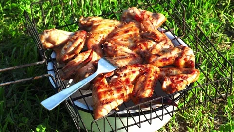 BBQ Сhicken Wings Stock Footage 276992625