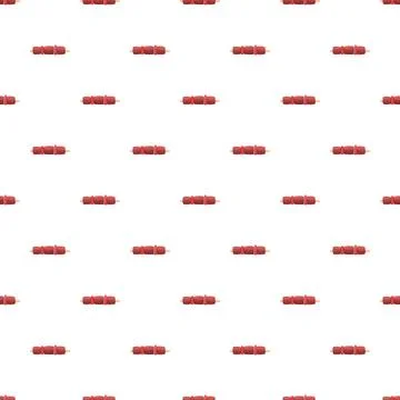 Bbq shish kebab seamless pattern vector background Stock Illustration