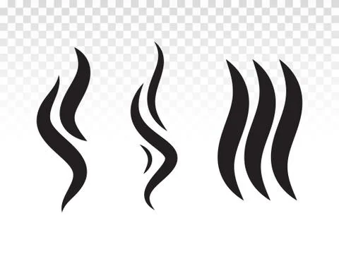 BBQ smoke flame or scent fumes steam icon Stock Illustration