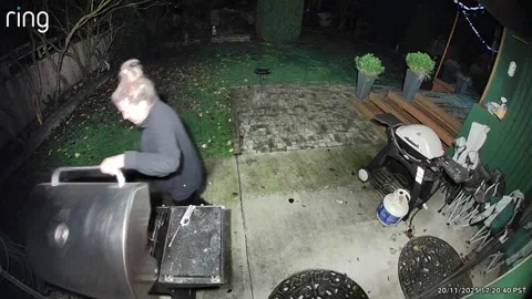 BBQ Spits Fire After Gas Left on for Too Long, Richmond, British Columbia, Canad Stock Footage 323138664