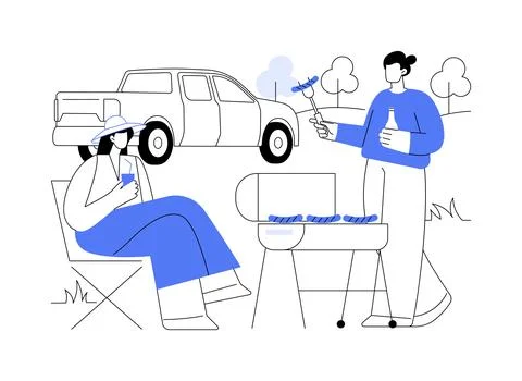 BBQ spot isolated cartoon vector illustrations. Ilustración de archivo