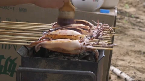 Bbq squid food Stock-Footage 267732462