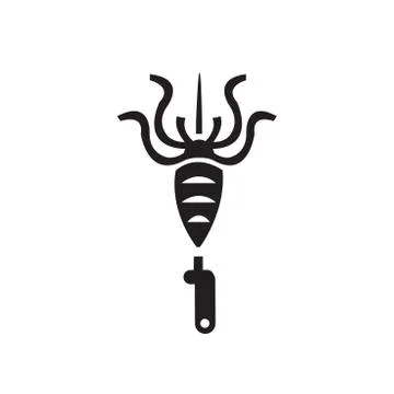 BBQ squid Stock Illustration