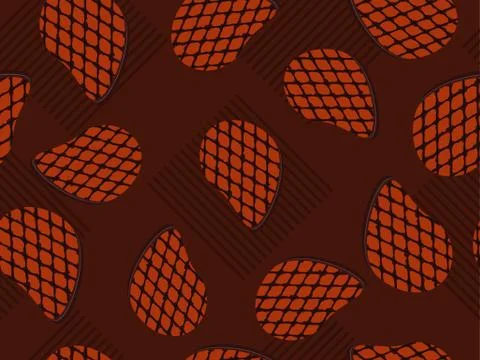 BBQ steak seamless pattern, grilled meat top view. Roast beef. Vector illustr Illustrazione stock