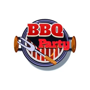 BBQ Sticker. Vector Illustration Stockillustratie