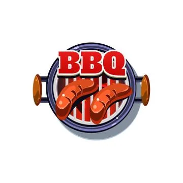 BBQ Sticker. Vector Illustration Stockillustratie