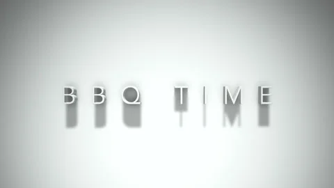 Bbq time 3D title animation with shadows on a white background Stock Footage 297799010