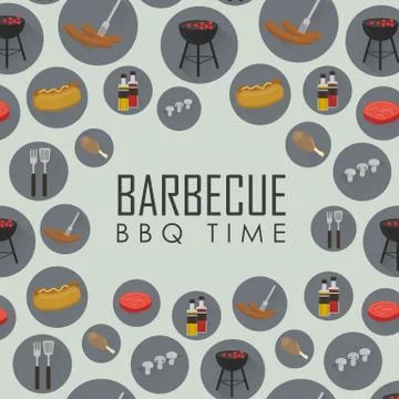 BBQ time seamless pattern. Barbecue grill concept Stock Illustration