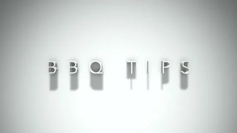 Bbq tips 3D title animation with shadows on a white background Stock Footage 297514688