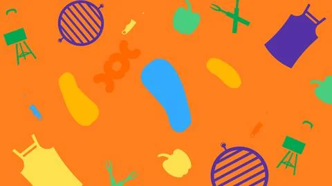 BBQ tools and aprons cooking background Stock Illustration