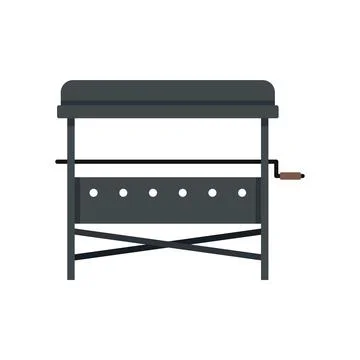 Bbq yard stand icon flat isolated vector Stock Illustration