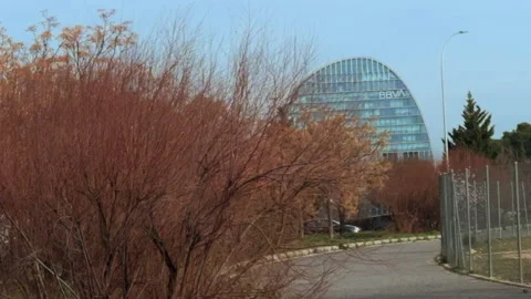 BBVA Headquarters Building in Madrid Video stock 313082335
