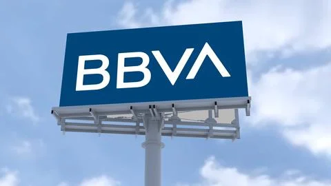 BBVA Interactive Street Advertisement: Engaging Viewers with Logo and Sky Stock Photos