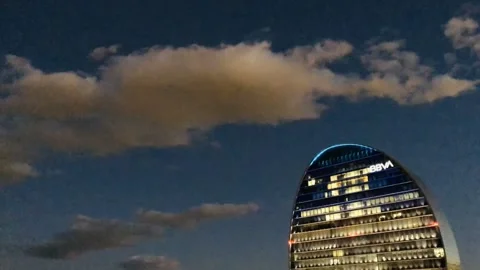 BBVA's headquarters building Stock Footage 141220321