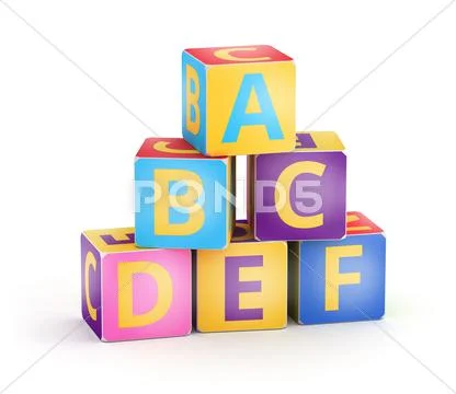 A,B,C cubes pyramide Stock Illustration