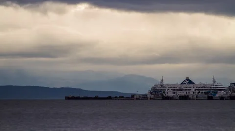 BC Ferry taking off and arriving Video stock 24346775