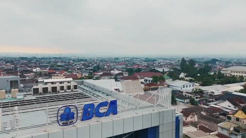 BCA Bank Logo on BCA Tower Building Stock Footage 340704145