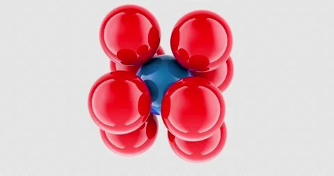 BCC, body-centered cubic atoms package crystal lattice structure, animation.. Stock Footage 274226925
