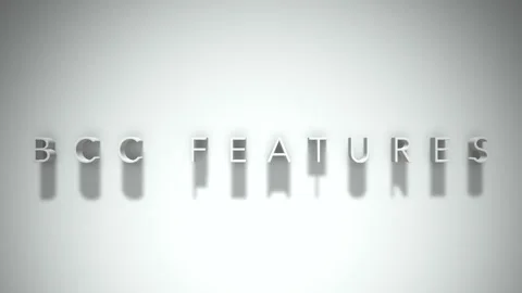 Bcc features 3D title animation white text on a white background Stock Footage 299648041
