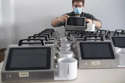 BCD microtechnique begins to produce ventilators to aid in fight against coronav Stock Photos