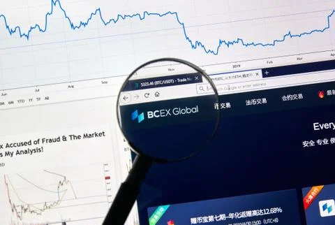 BCEX Global cryptocurrency exchange site Stock Photos