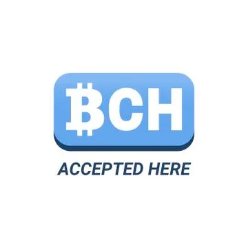 BCH accepted here illustration with title. Isolated on white. Stock Illustration