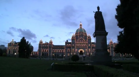 BCParliamentNight Stock Footage 662070