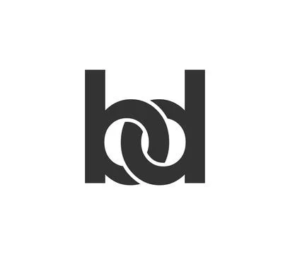 BD creative geometric initial based modern and minimal logo. Letter b d tre.. 스톡 일러스트