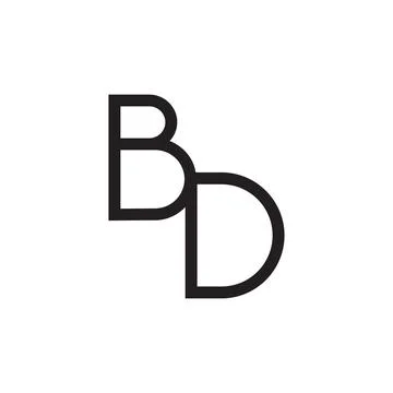 Bd initial letter vector logo icon Ilustração Stock