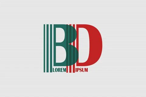 BD letter mark logo vector illustration. Bangladesh iconic logo design Illustrazione stock