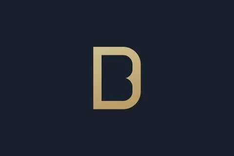 BD logo design . letter B in the negative space of letter D . creative logo d Stock Illustration