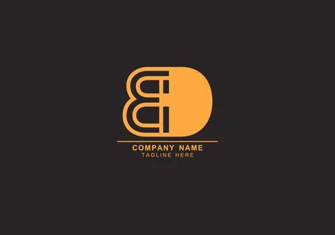 BD or DB minimal and filled logo Illustrazione stock