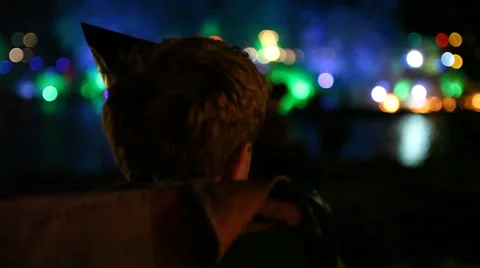 Bday man at night 库存影片 42785215