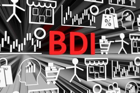 BDI concept blurred background 3d render illustration Stock Illustration