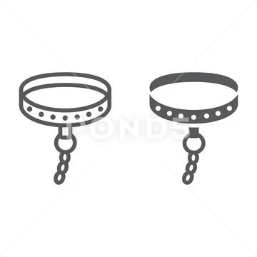 Set Line Male and Female Heart, Leather Fetish Collar, Play Video with 18  Plus and Laptop Content Icon. Vector Stock Illustration - Illustration of  sign, symbol: 259413210