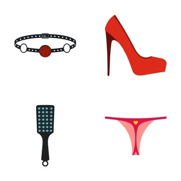 Bdsm objects indicating fetish lifestyle icons Stock Illustration