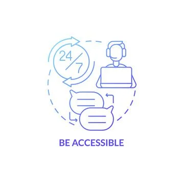 Be accessible blue gradient concept icon Stock Illustration