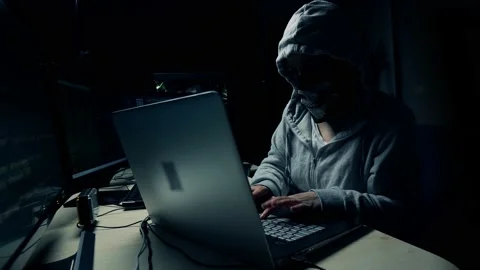 Be aware hacker attack, hacker steal information. Stock-Footage 130358335