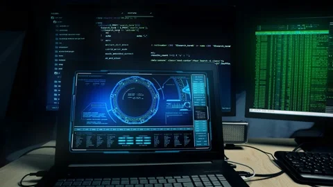 Be aware hacker attack, hacker steal information. Stock-Footage 130359078
