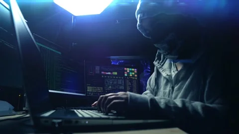 Be aware hacker attack, hacker steal information. Stock-Footage 130395168