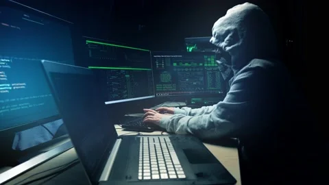 Be aware hacker attack, hacker steal information. Stock-Footage 130395209