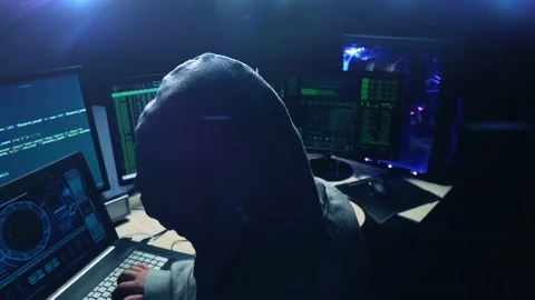 Be aware hacker attack, hacker steal information. Stock-Footage 130395737