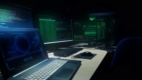 Be aware hacker attack, hacker steal information. Stock-Footage 130396555