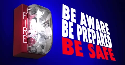 Be Aware Prepared Safe Fire Alarm Ready Practice Drill 4K Video stock 60240181