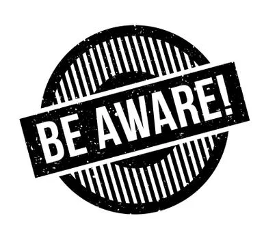 Be Aware rubber stamp Stock Illustration