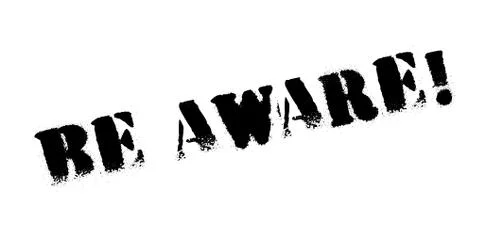 Be Aware rubber stamp Stock Illustration