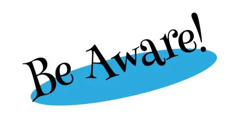 Be Aware rubber stamp Stock Illustration