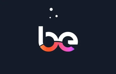 Be b e  pink purple white blue alphabet letter logo icon template Stock Illustration