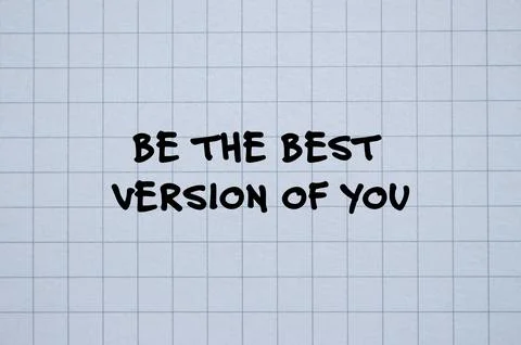 Be the best version of you words written on notepad page Stock Illustration