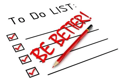 Be better! Text in the to do list 스톡 일러스트